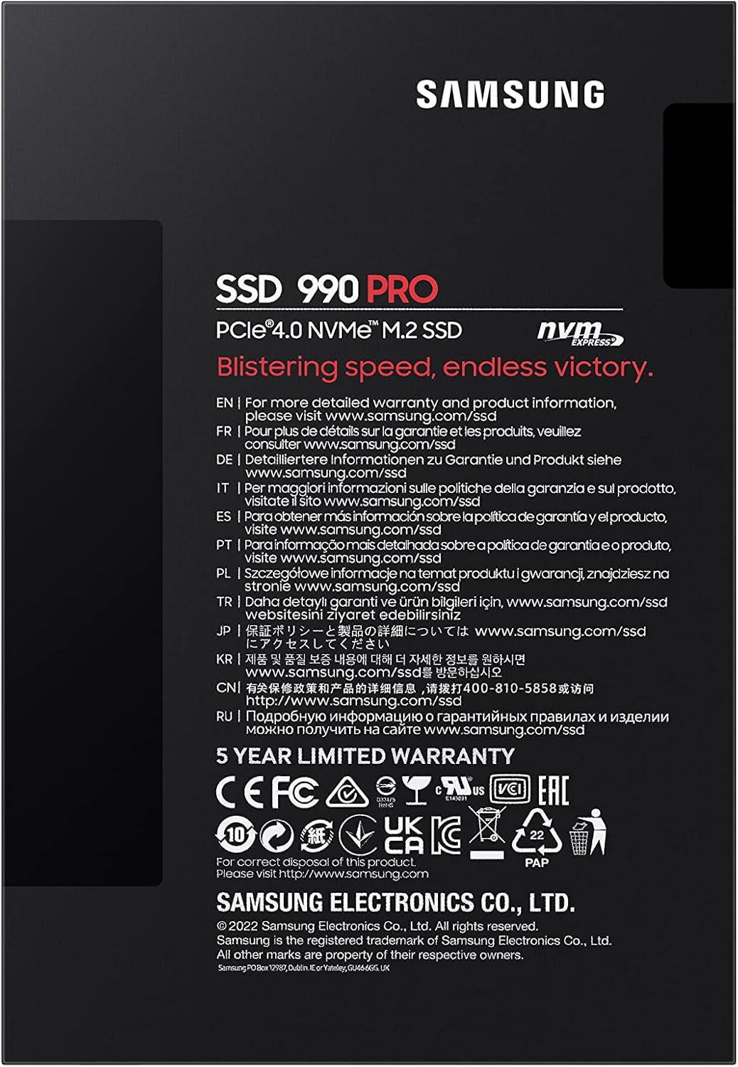 Samsung Ssd 990 Pro 2Tb Nvme M.2 Pcie Express 4.0 MZ-V9P2T0BW Samsung Ssd 990 Pro 2Tb Nvme M.2 Pcie Express 4.0 MZ-V9P2T0BW